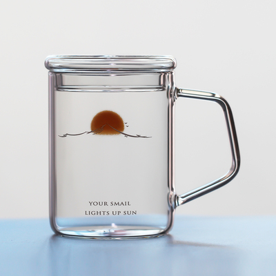 耐高温玻璃杯 高硼硅玻璃家用透明水杯子泡茶杯350ml 咖啡杯