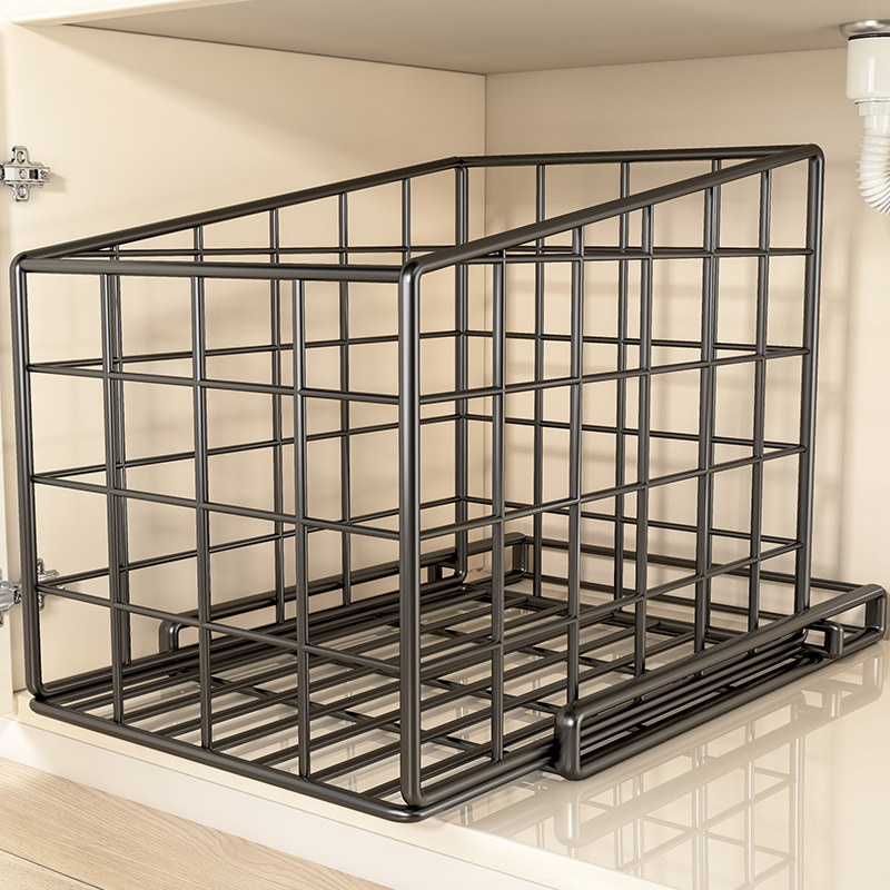 厨房橱柜拉篮下水槽置物架抽拉式多层整理架子多功能碗碟调料收纳,厨房/烹饪用具,厨房置物架/置物柜/角架,淘宝优惠券,粉丝福利购,淘宝优惠卷