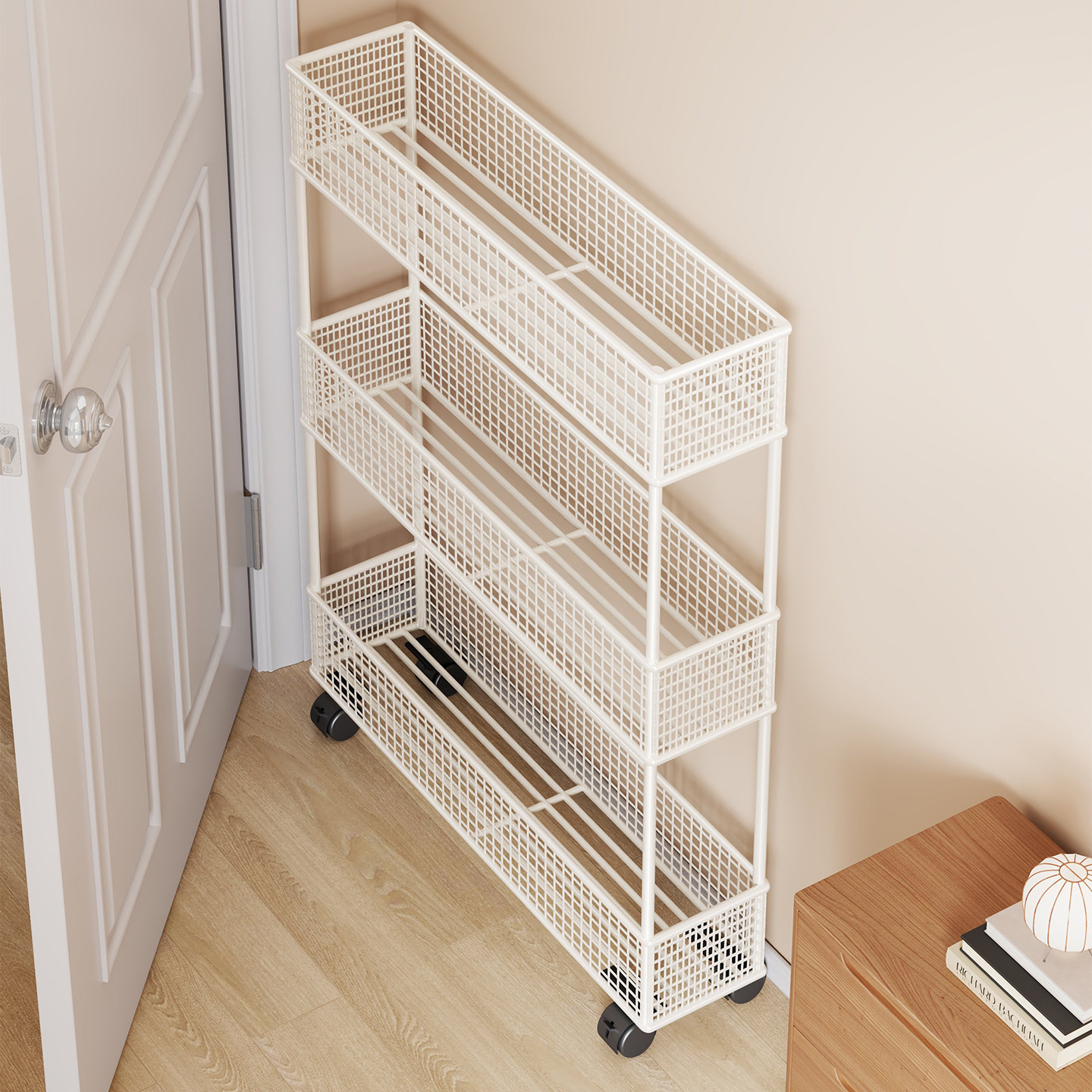 门后夹缝置物架浴室缝隙卫生间收纳柜多层小型超薄极窄缝架子带轮