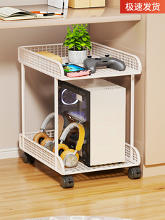 电脑主机托架置物架台式机箱放置架移动底座机架双层桌下收纳支架