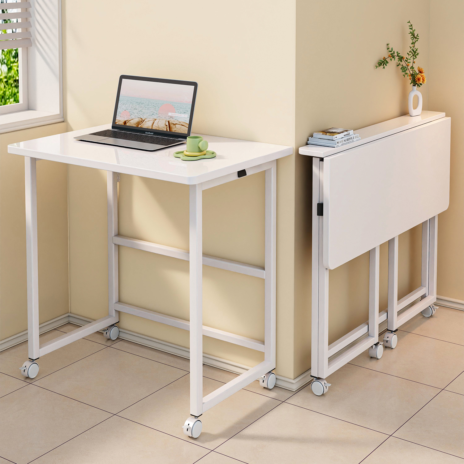 折叠桌可移动书桌小户型家用电脑桌卧室床边桌简易学习小桌子工作