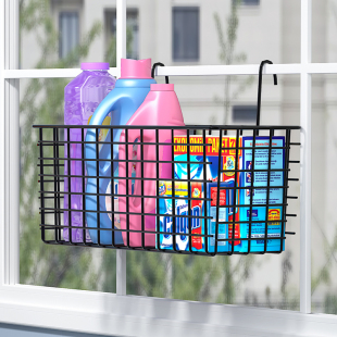 速发挂台上的置物架洗衣机洗上衣液防盗网窗户壁放架子挂墙挂钩储