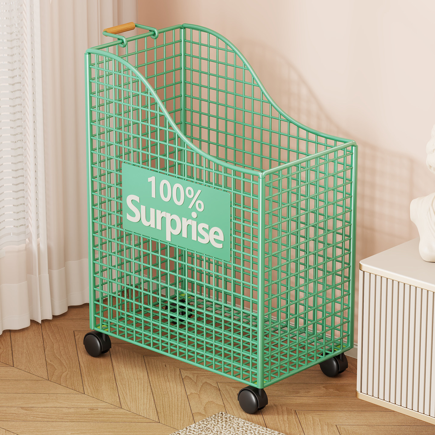 瑜伽垫收纳筐家用带轮大容量泡沫轴健身运动器材多功能窄缝置物架,收纳整理,运动器材收纳用具,淘宝优惠券,粉丝福利购,淘宝优惠卷