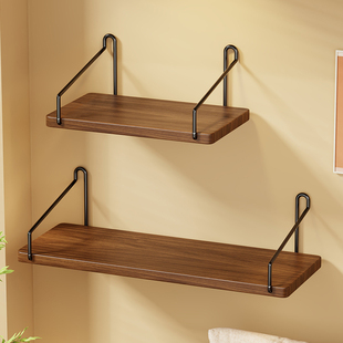 实木投影仪壁挂支架放置板路由器墙上面收纳置物架客厅墙面壁挂板