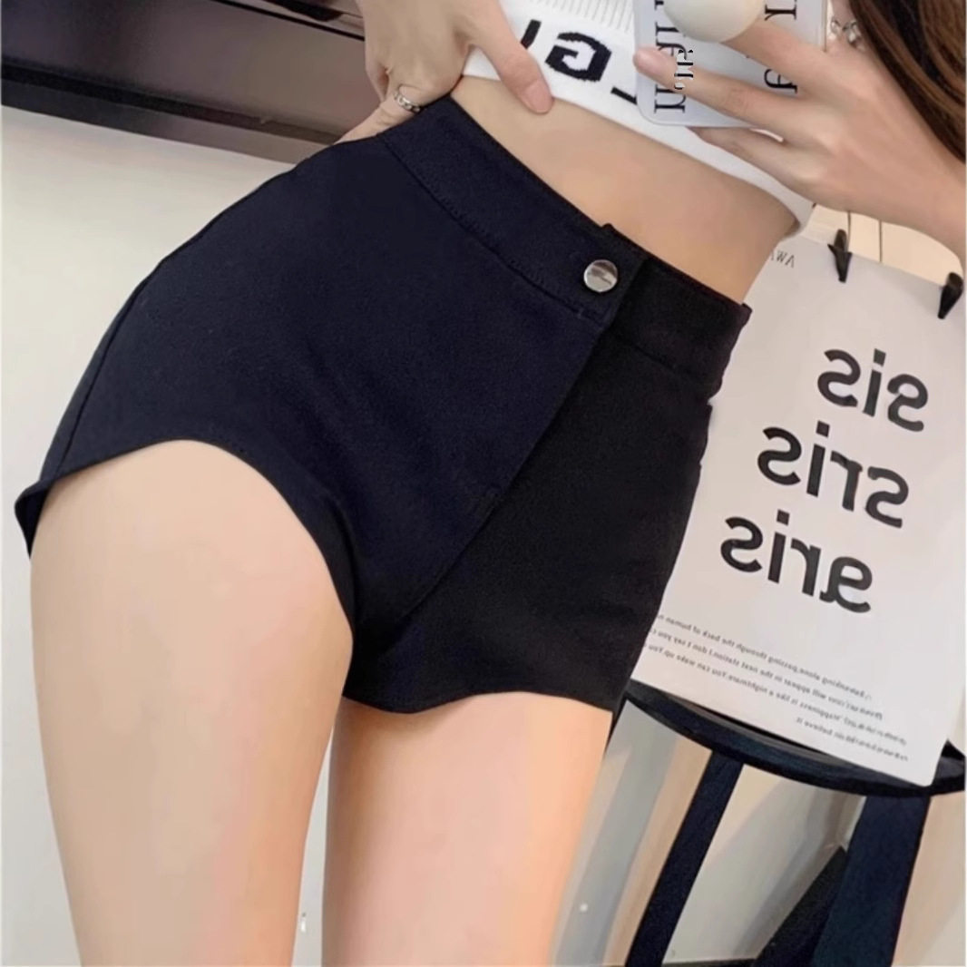 纯欲风性感女团黑色短裤2025春季辣妹紧身高腰显瘦热裤爵士舞蹈裤
