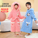 儿童浴袍浴巾可穿式秋冬加厚带帽斗篷吸水速干中大童游泳洗完澡穿