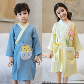 夏季 干全棉中大童游泳浴袍 儿童浴巾纯棉纱布可穿裹斗篷吸水速干