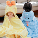 婴儿浴巾斗篷带帽儿童浴袍可穿裹比纯棉吸水宝宝洗澡超软四季加厚