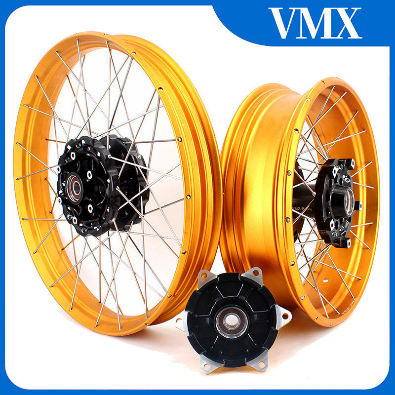VMX改装斜拉真空辐条轮辋适配宝马F800GS/ADV CNC 钢圈外圈