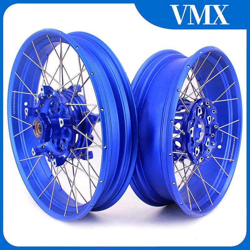VMX 斜拉式真空辐条轮辋轮子适配宝马水鸟R1200GS/ADV蓝色