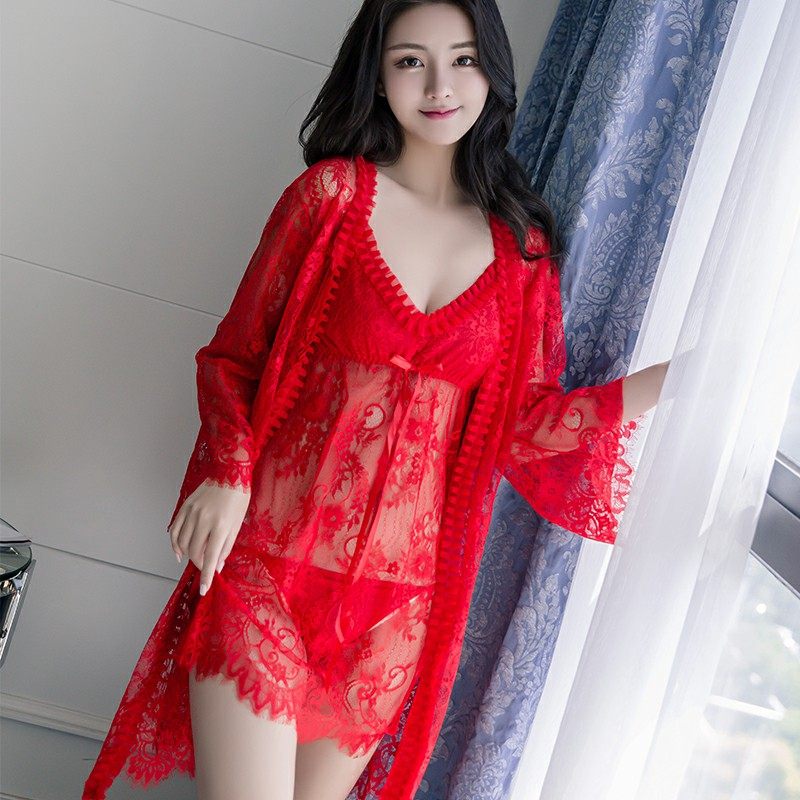 靓芝美情趣内衣女极度诱惑蕾丝套装夏睡裙透明成人性感睡衣春秋