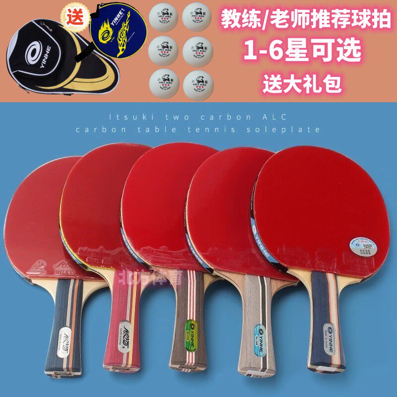 银河乒乓球拍01B 02B 03B 04 05  06B双反胶成品拍训练球拍直横拍