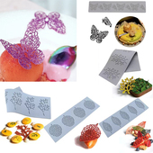 创意菜新中式 菜镂空树叶蕾丝叶子蝴蝶硅胶模具 菜模具分子料理法式