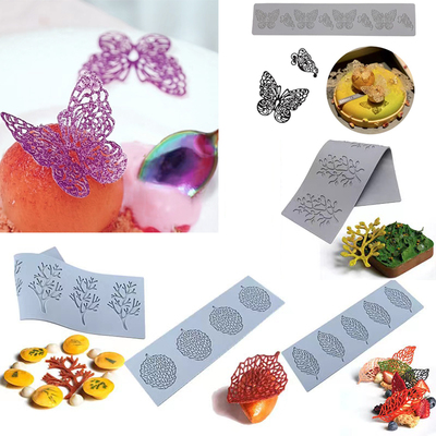 法式菜树叶蕾丝叶子蝴蝶硅胶模具