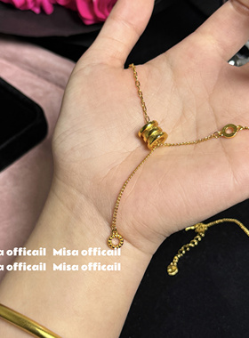 金色路路通｜小蛮腰女款轻奢小众设计感锁骨链金饰婚饰ab链高级感