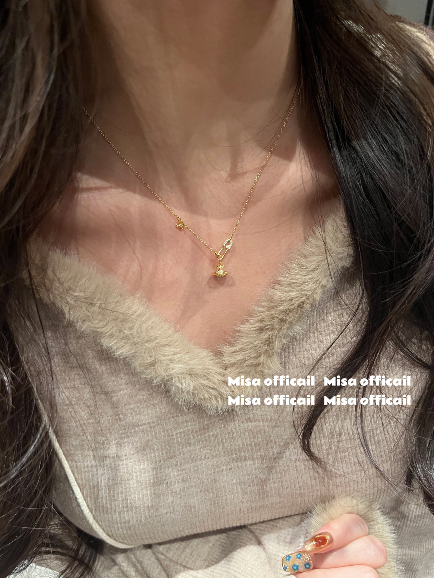 闪闪小别针｜s925银土星十字架莺尾花小众设计高级简约百搭项链女