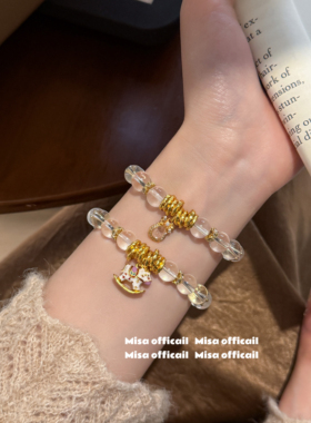 招财小马和葫芦～天然白水晶盘缠手链手串小众原创设计精致高级感