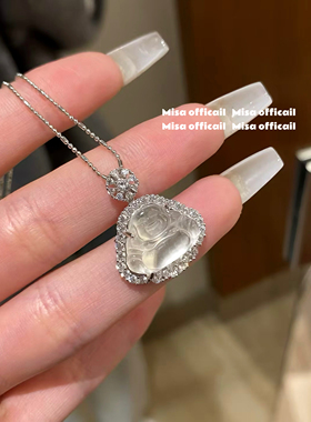 晶灵小佛公｜s925银天然水沫玉玉髓项链新中式高级感送礼精致女