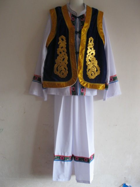 云南少数民族男装白族服饰/葫芦丝巴乌舞蹈演出服装/舞台表演服装