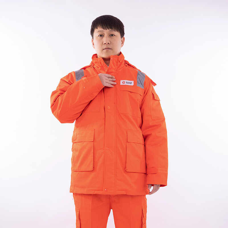橘色防静电管网集团工作服棉服国家管网加厚防寒服冬装棉袄定制