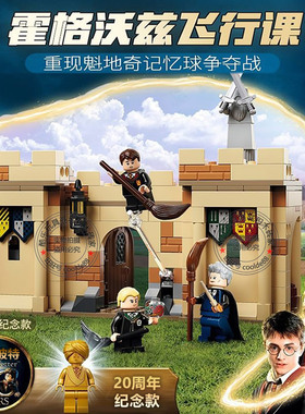 哈利波特霍格沃兹茨首次第一堂飞行课男孩女孩拼装积木玩具76395