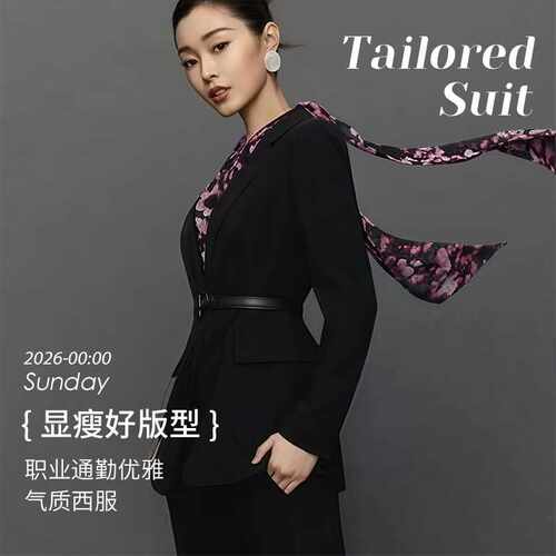 春夏商场同款优雅通勤女西装