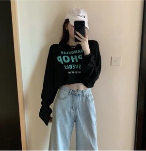 jazz舞蹈服装爵士风格女装嘻哈高腰帅气潮街舞宽松露脐上衣演出服