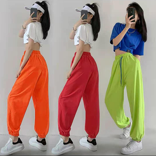 爵士舞蹈jazz女装春秋薄款鬼步舞跳舞练习室服装裤子演出哈伦裤夏