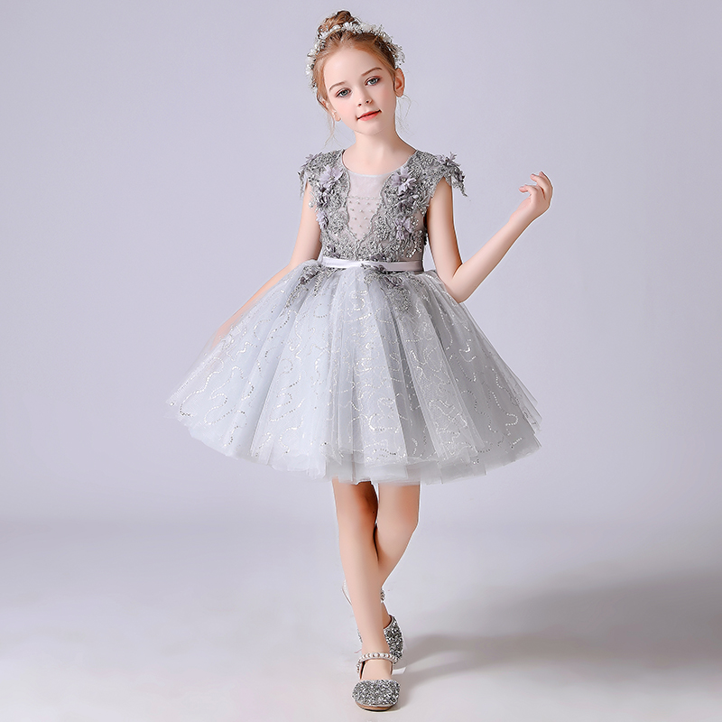 女童礼服公主裙花童婚纱蓬蓬裙钢琴演出服儿童小主持人表演服夏季