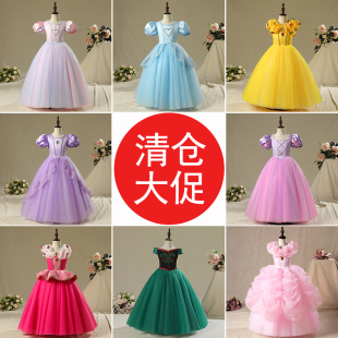 灰姑娘公主裙冰雪奇缘苏菲亚爱莎蓬蓬裙连衣裙儿童礼服裙子夏款 新