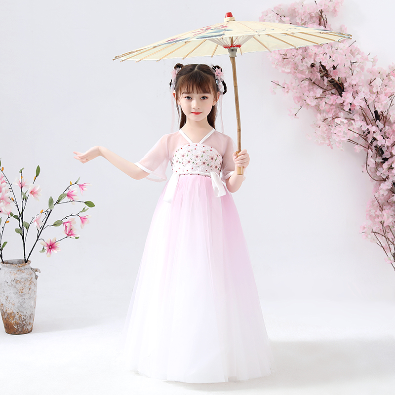 儿童汉服女童古装超仙中国风小女孩古风连衣裙女宝宝童装襦裙夏装
