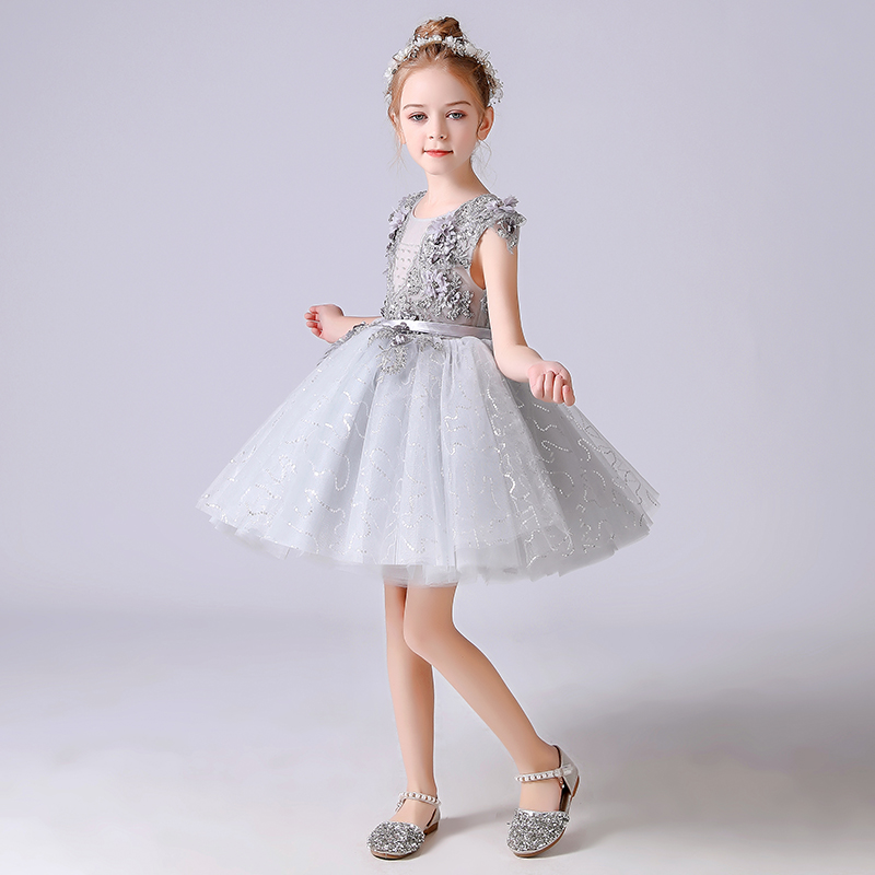 女童礼服公主裙花童婚纱蓬蓬裙钢琴演出服儿童小主持人表演服夏季