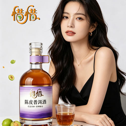 微醺12度陈皮普洱果酒高颜值女生