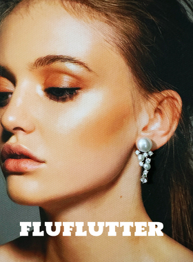 Fluflutter｜馥芙特追求时髦精致女生天然珍珠耳钉耳饰个性时髦
