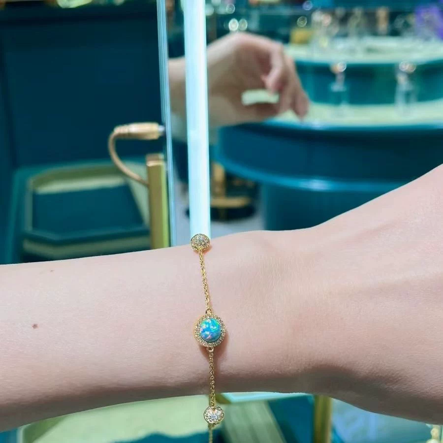 Изящный браслет из одного бусины, стиль легкой роскоши, для удачи