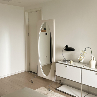 网红法式 店婚纱店试衣镜 全身镜椭圆落地镜家用可移动穿衣镜子服装