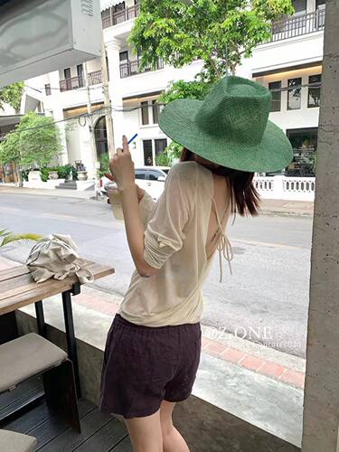 Z-ONE纯欲辣妹风性感露背长袖防晒罩纱女夏季修身显瘦百搭上衣潮