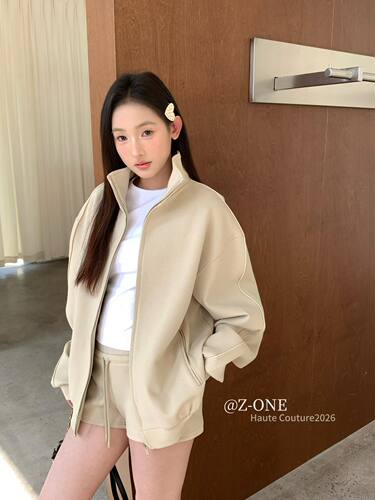 z-one十三行2026春季新款立领拉链休闲卫衣外套女可搭配显瘦短裙