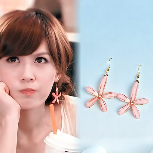 Healing girl 爱情公寓美嘉同款花瓣耳环甜美夸张银针耳饰