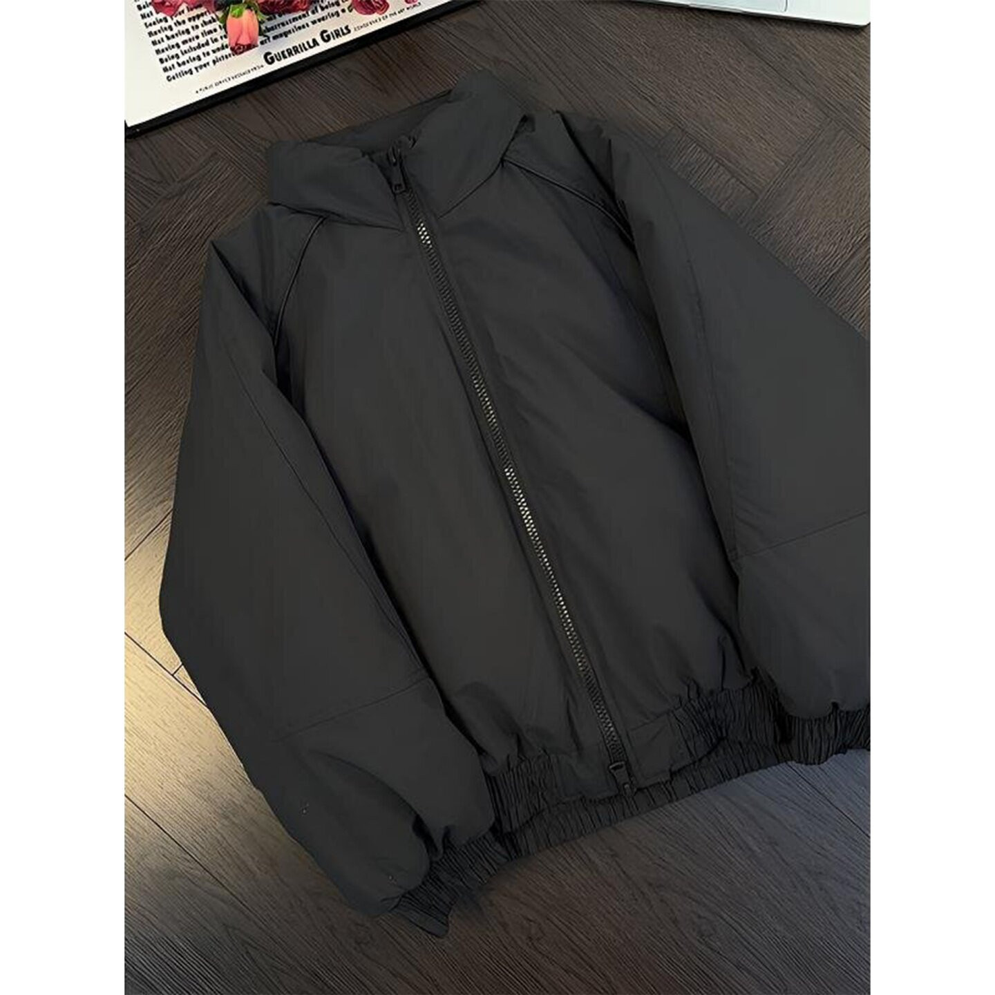 深灰色美式飞行夹克棉服男款秋冬加厚保暖棉衣外套短款廓形棒球服