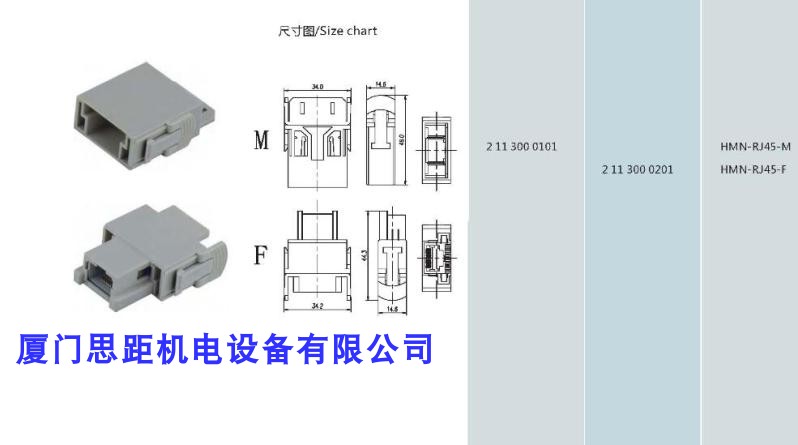 西霸士SIBAS泰科TE工业航空矩形插连接器框架模块HMN-RJ45-M/F