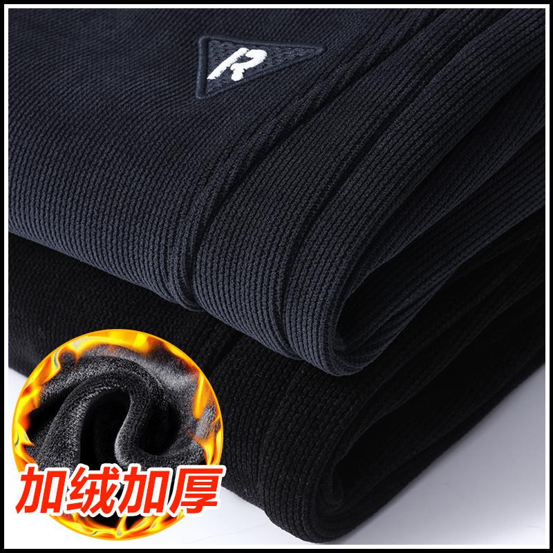 秋冬季加绒加厚重磅灯芯绒卫裤男士新款束脚抽绳休闲运动百搭裤子