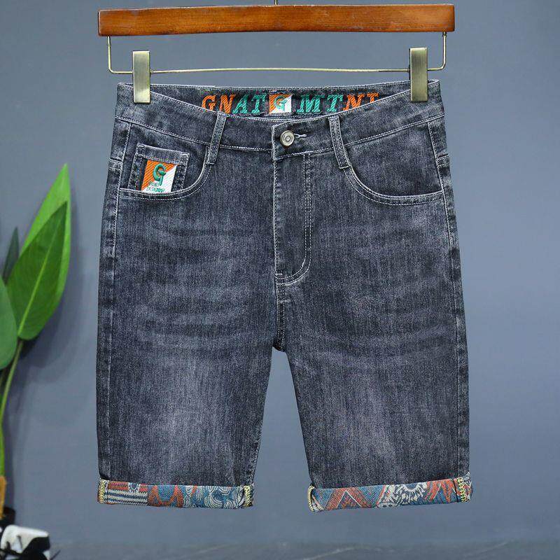 夏季薄款牛仔短裤男五分裤休闲时尚百搭夏天透气冰丝5分中裤弹力