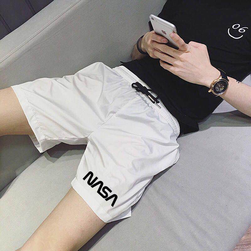 短裤男潮牌修身夏季外穿四分裤时尚潮流冰丝休闲裤衩痞帅中裤百搭