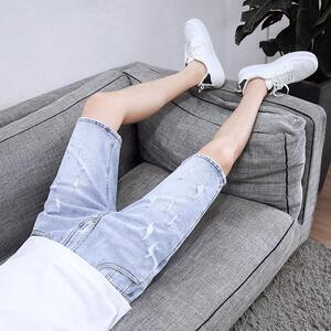 牛仔短裤男士帅气潮流五分裤韩版夏季新款休闲破洞5分中裤百搭