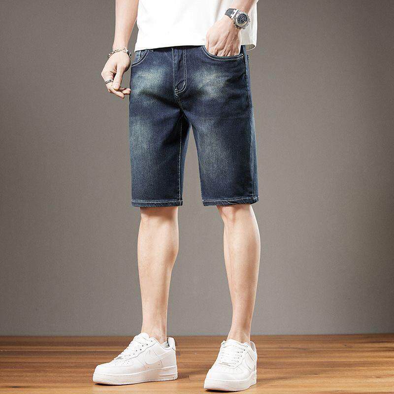 夏季薄款牛仔短裤男士大码裤子直筒宽松百搭休闲时尚潮流中裤