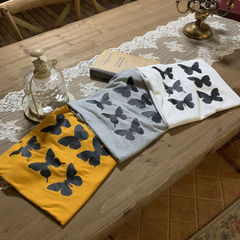 Net red short sleeve T-shirt women's summer tide super hot loose Korean retro Hong Kong Style Butterfly print half sleeve top