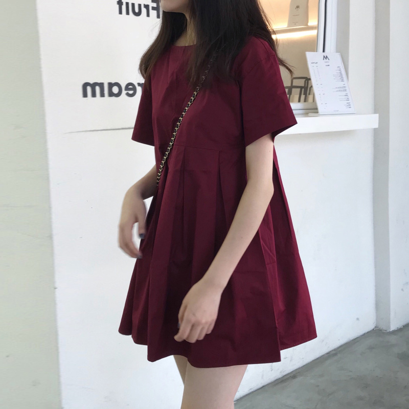 Official new solid color dress for women