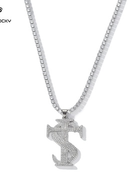 ASAPROCKY艾志恒Asen同款STK满钻吊坠美式高级嘻哈风说唱潮流项链