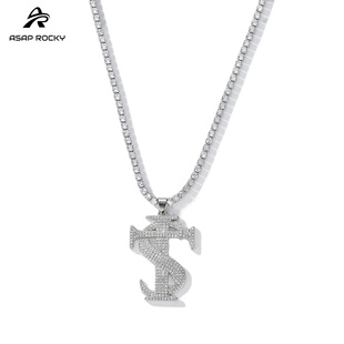 ASAPROCKY艾志恒Asen同款 高级嘻哈风说唱潮流项链 STK满钻吊坠美式